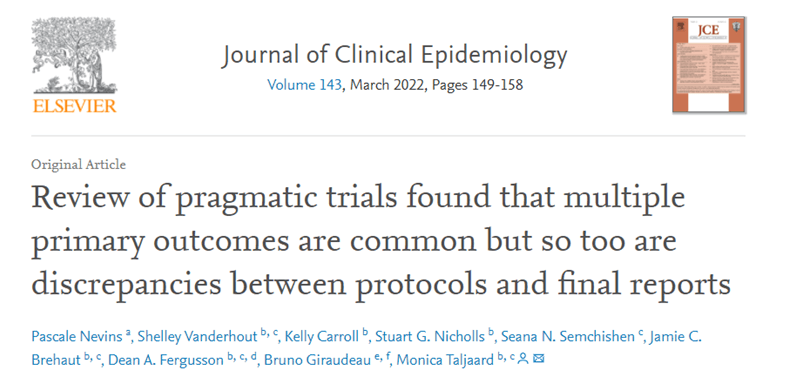 Review of pragmatic trials finds multiple primary outcomes are common but also identifies need for improved transparency in co-primary outcomes