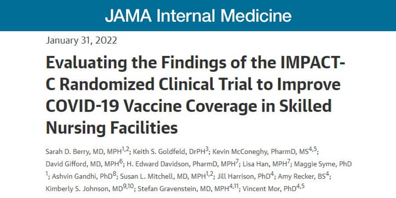 IMPACT members co-author article evaluating whether impact of vaccination campaigns in skilled nursing facilities