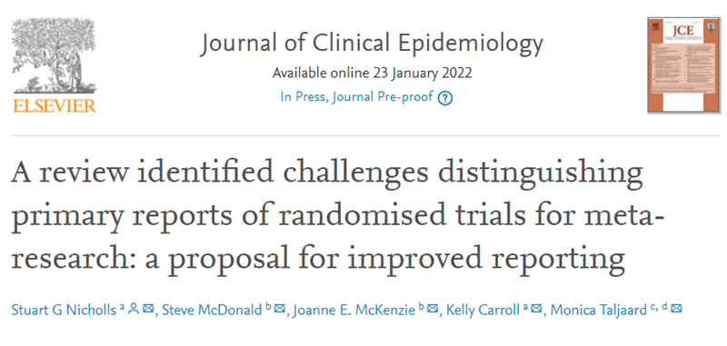 Taljaard Contributes to Publication on Challenges Distinguishing Randomized Trials for Meta-Research