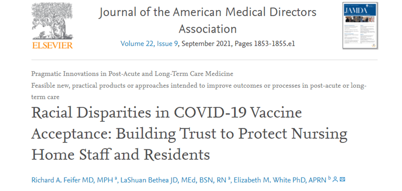 IMPACT researchers examine racial and ethnic disparities in vaccine acceptance among nursing home staff and residents