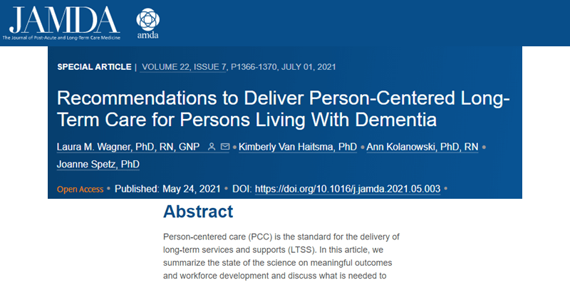 Van Haitsma co-authors article discussing the state of research on workforce development in dementia care
