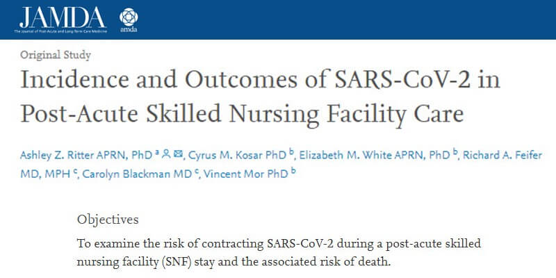 Mor and White examine incidence and outcomes of COVID-19 in nursing home care