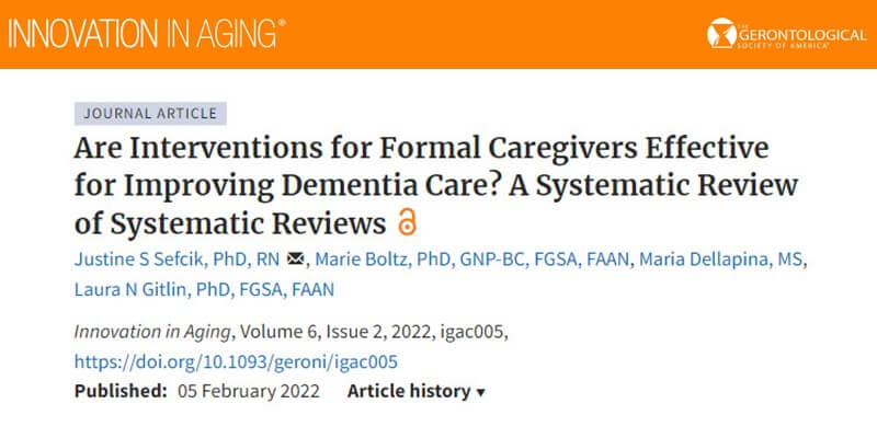 Gitlin co-authors systematic review to assess effectiveness of educational interventions for formal caregivers