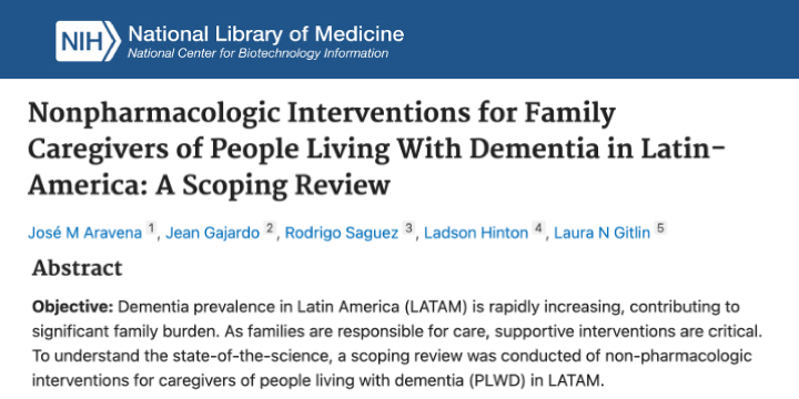 Nonpharmacologic interventions for family caregivers of people living with dementia in Latin-America: A scoping review
