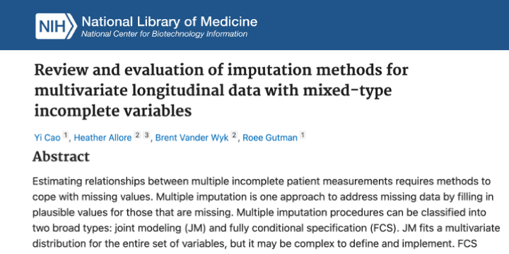 IMPACT members co-author article analyzing imputation methods for managing missing study data