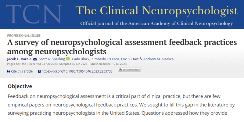 A survey of neuropsychological assessment feedback practices among neuropsychologists