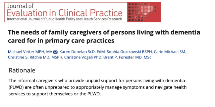 IMPACT member investigates informal caregivers' struggles with dementia symptom management and provider support