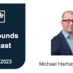 Graphic with a headshot of Dr. Michael Harhay from the shoulders up, next to the words "Grand Rounds & Podcast. November 2023"