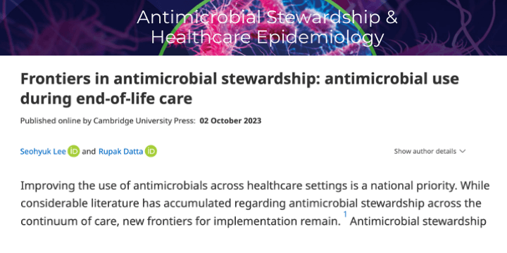 Authors comment on antibiotic use considerations for patients receiving end-of-life care
