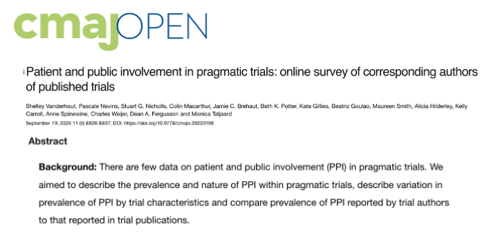 Article explores patient and public involvement in pragmatic trials