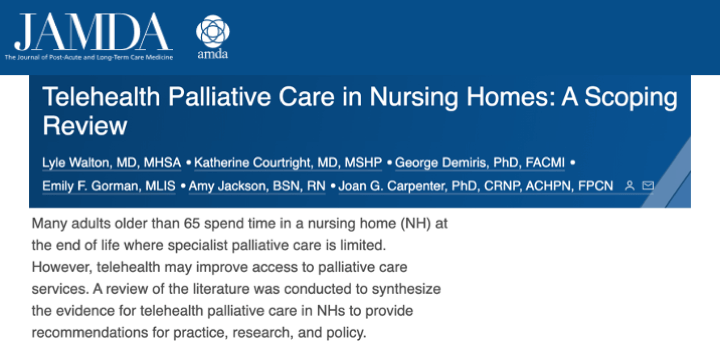 A Scoping Review of Telehealth Palliative Care Interventions in Nursing Homes: Characteristics and Outcomes
