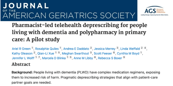 Study shows that pharmacist-led deprescribing via telehealth can reduce burden on PLWD