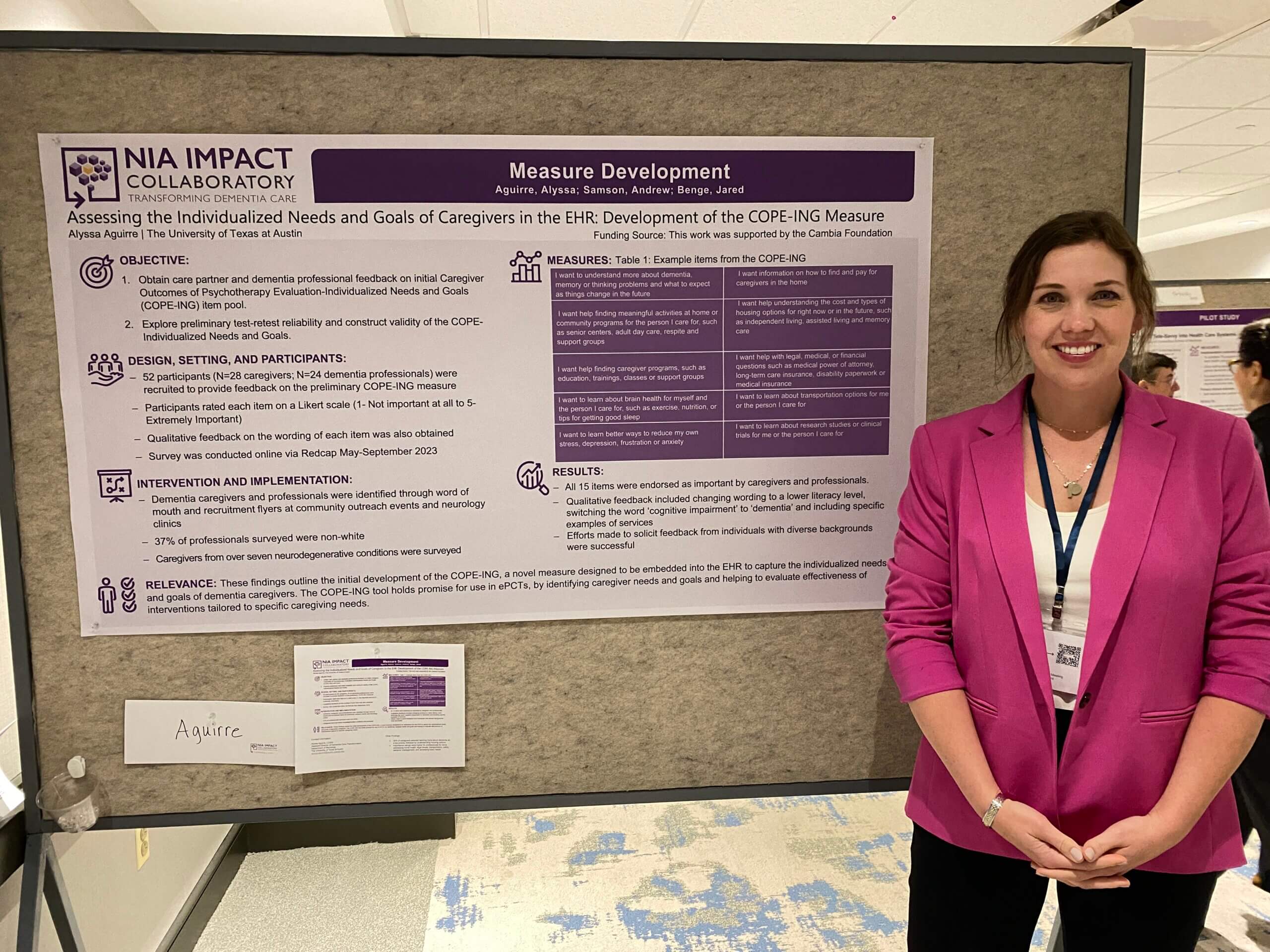 Alyssa Aguirre presented their poster at the 2024 IMPACT Conference