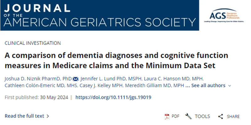 IMPACT PCRO Core members compare dementia diagnoses and cognitive function measures in Medicare claims and MDS
