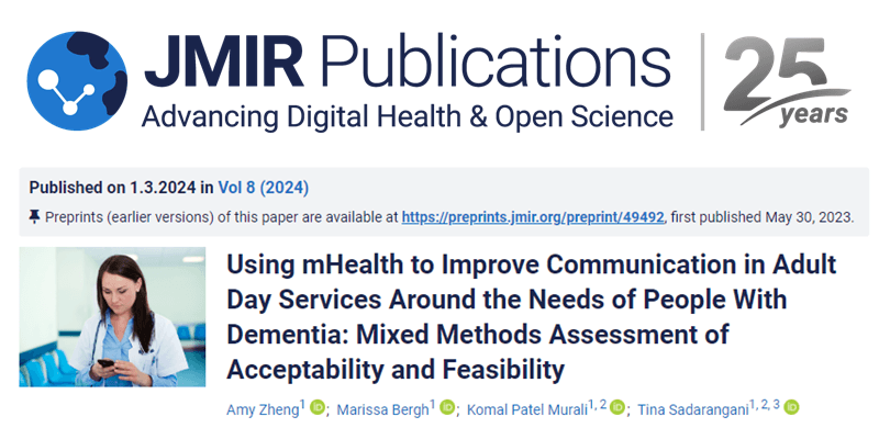 Using mHealth to Improve Communication in Adult Day Services Around the Needs of People With Dementia: Mixed Methods Assessment of Acceptability and Feasibility