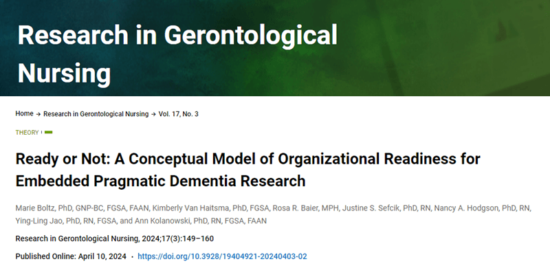 Ready or Not: A Conceptual Model of Organizational Readiness for Embedded Pragmatic Dementia Research
