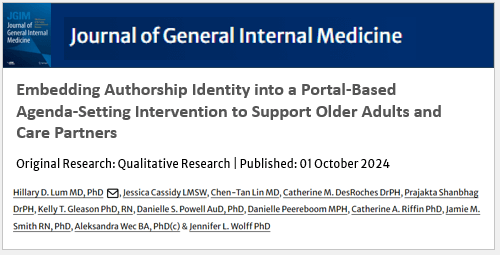 IMPACT HCS Scholar Lum describes OurNotes adaptation to clarify whether the author is the patient, the patient with help, or a nonpatient