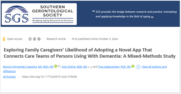 IMPACT CDA Sadarangani explores use of communication app with family caregivers of people living with dementia