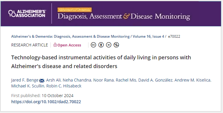 IMPACT CDA Kiselica examines technology-based instrumental activities of daily living for people with ADRD