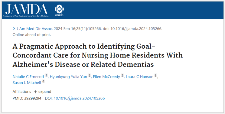 IMPACT members describe pragmatic approach to identifying goal-concordant care for nursing home residents with ADRD