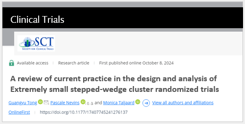 IMPACT authors provide insights into methodology for small-scale stepped wedge cluster randomized trials