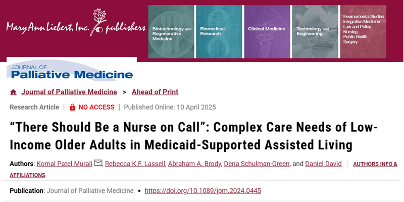 Career Development Awardee Patel Murali explores challenges related to complex care challenges of low-income adults in Medicaid supported assisted living