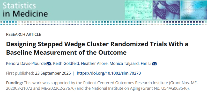 New Study Offers Practical Guidance for Using Baseline Outcome Measurements in SW-CRT Design