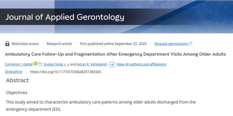 New Study Highlights Gaps in Post-ED Follow-Up and Care Fragmentation Among Older Adults