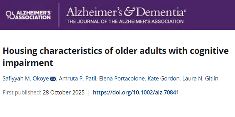 New Study Examines Housing Trends Among Older Adults with Cognitive Impairment