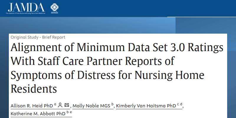 IMPACT Pilot ePCT Study reveals limitations in using  MDS Data to measure Distress in Nursing Home Residents living with dementia