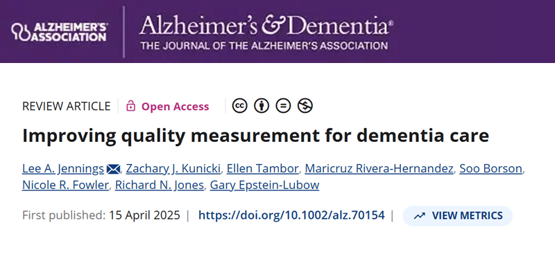 Improving quality measurement for dementia care